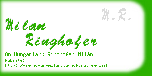 milan ringhofer business card